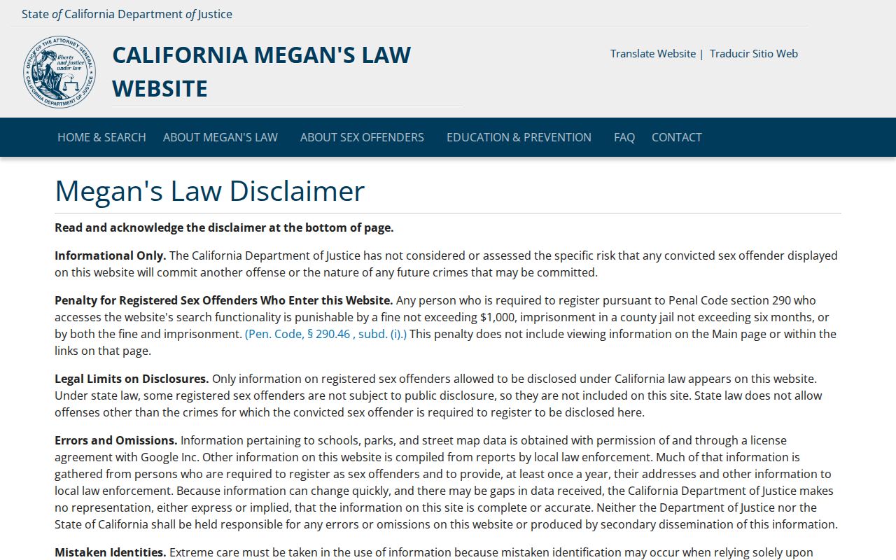 Compton people search California Megan's Law registry