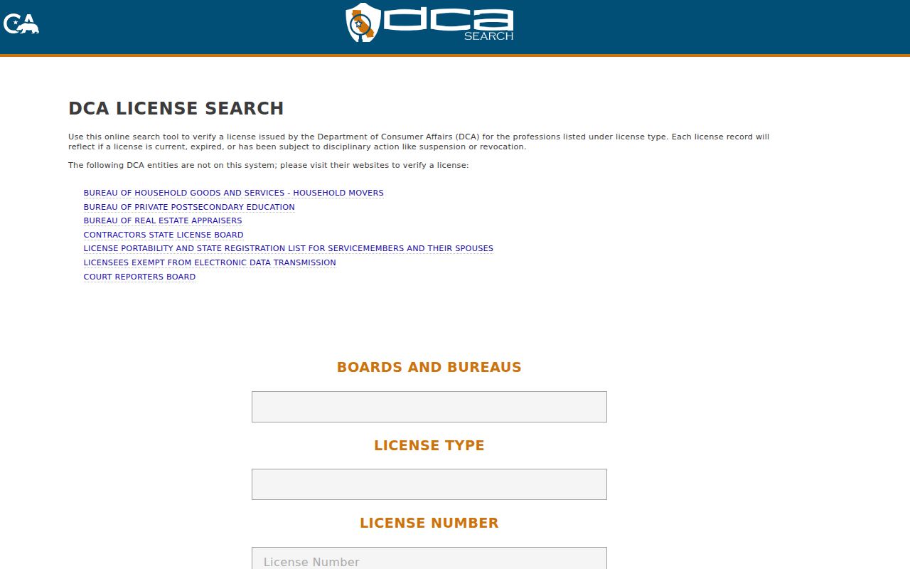 Compton people search California professional license lookup