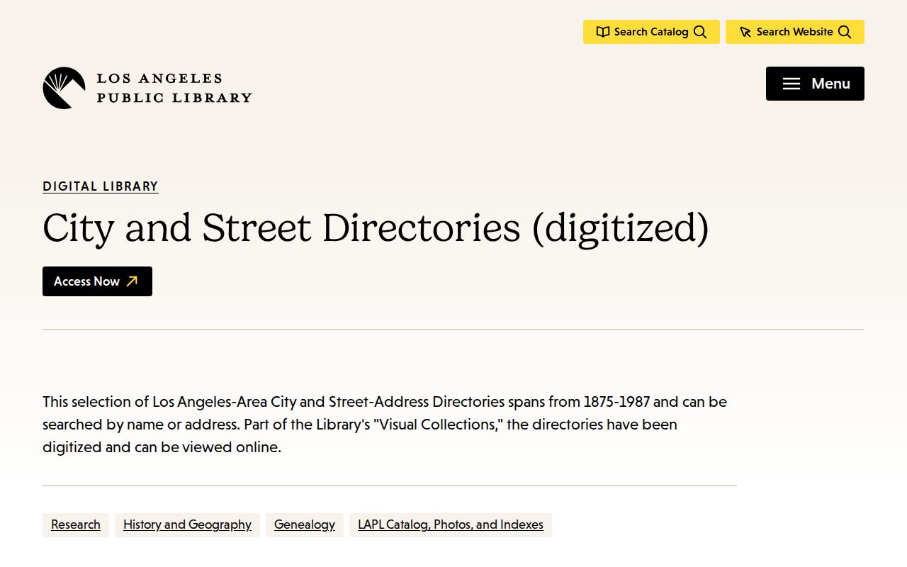 Compton people search LAPL city and street directories